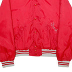 HOLLOWAY Mens Red & White Varsity Jacket XL Nylon Button Bomber Classic Casual