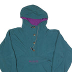 COLUMBIA Womens Teal & Purple Hooded Jacket M Nylon Plain Outdoor Pullover