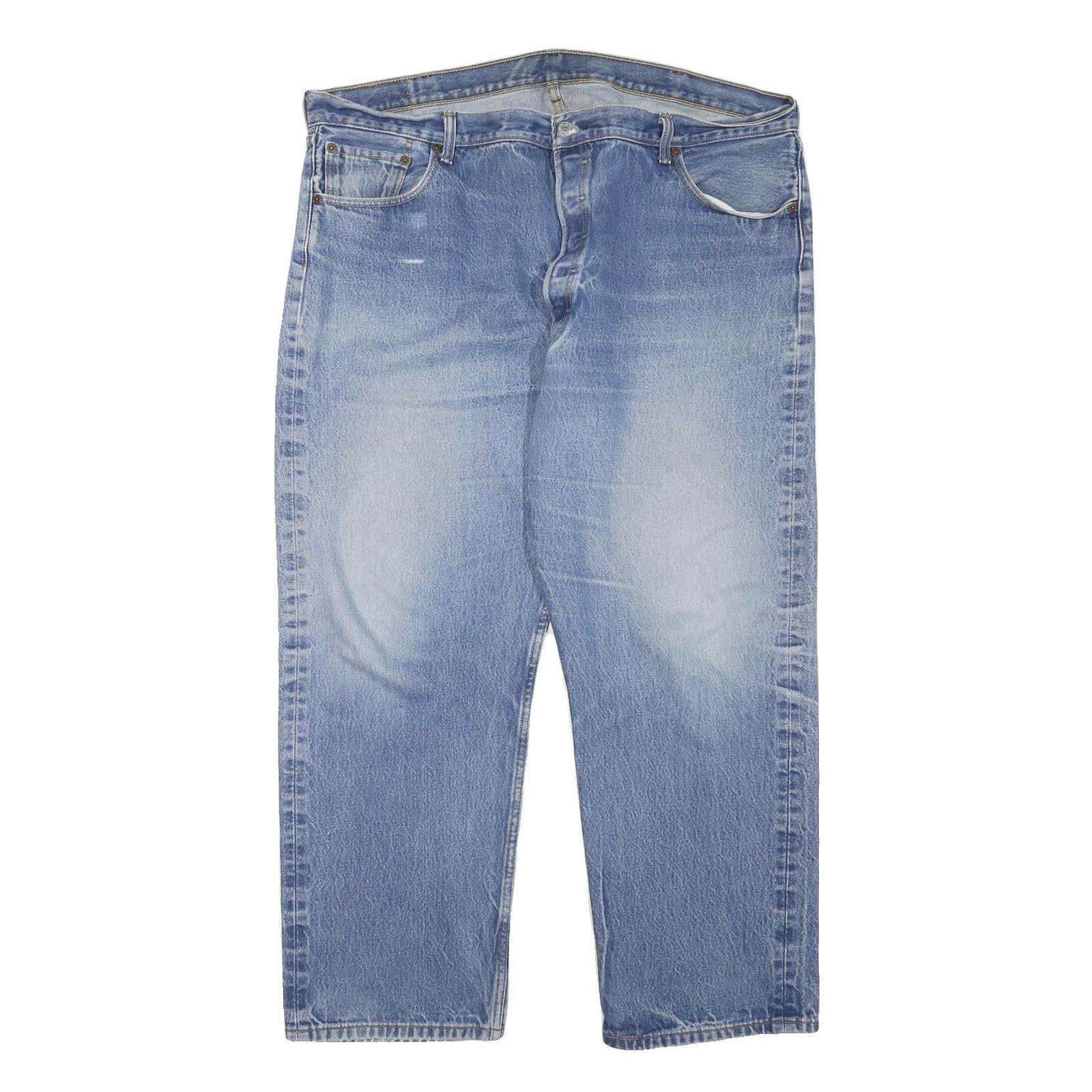 LEVI'S 501 Mens Jeans Blue Regular Straight Denim Medium W43 L29 Button Closure