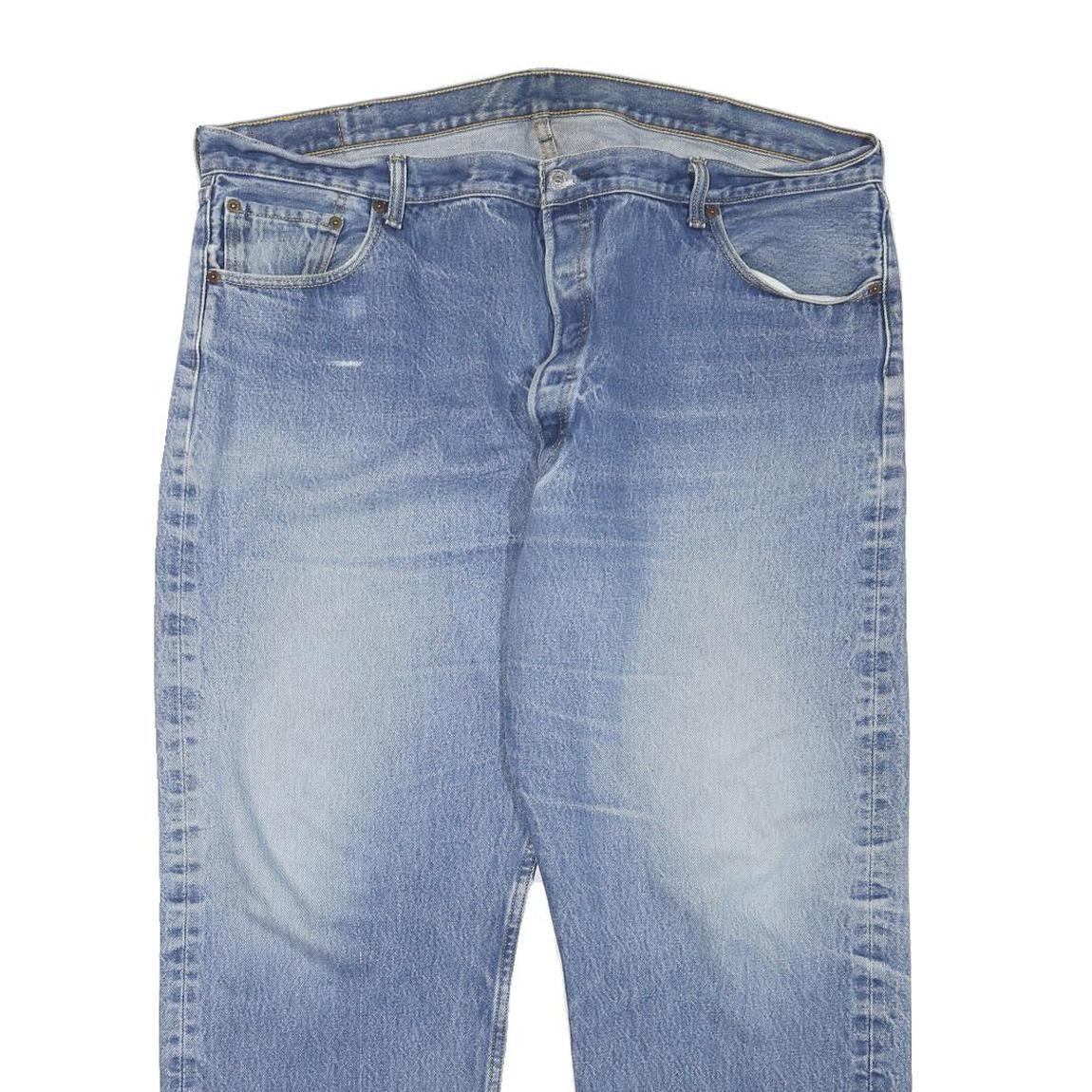 LEVI'S 501 Mens Jeans Blue Regular Straight Denim Medium W43 L29 Button Closure