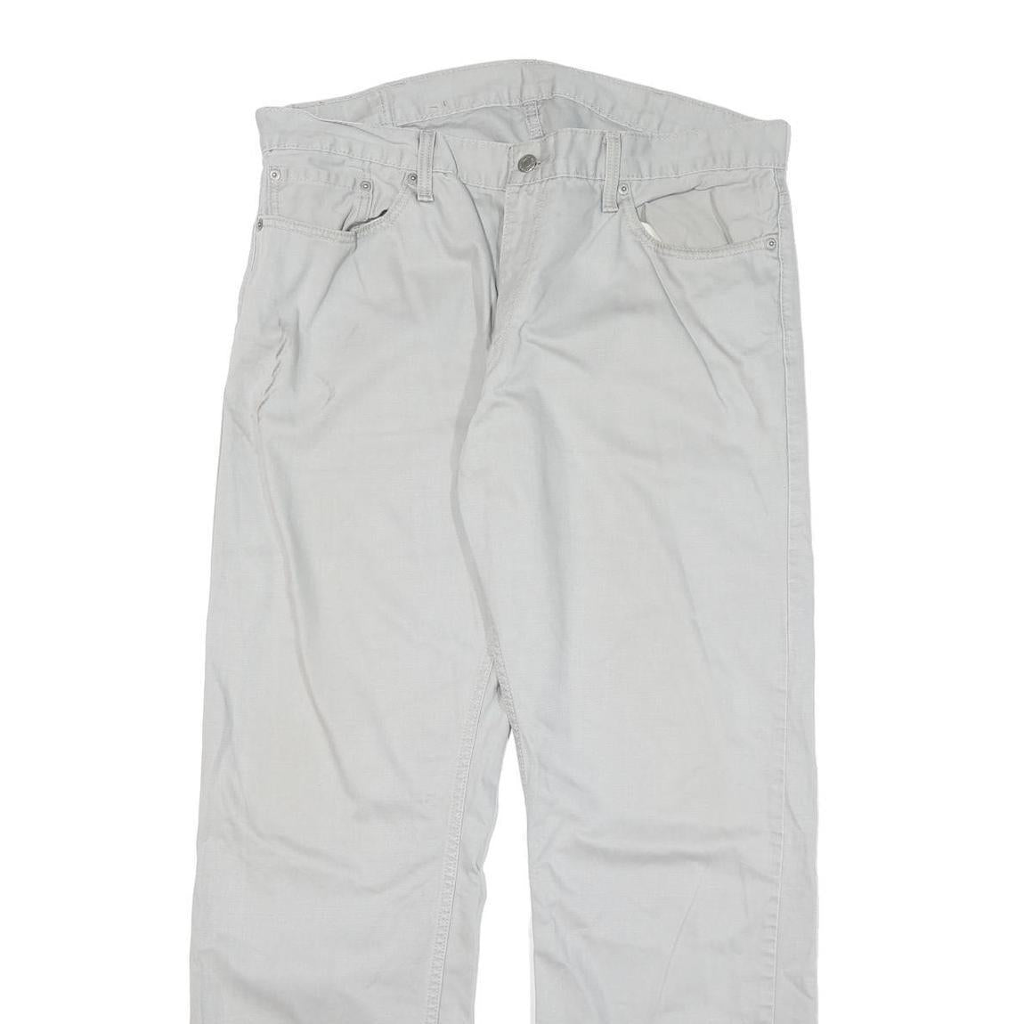 LEVIS Mens Cotton Blend Regular Fit White Straight Leg Trousers W38 L32 Classic