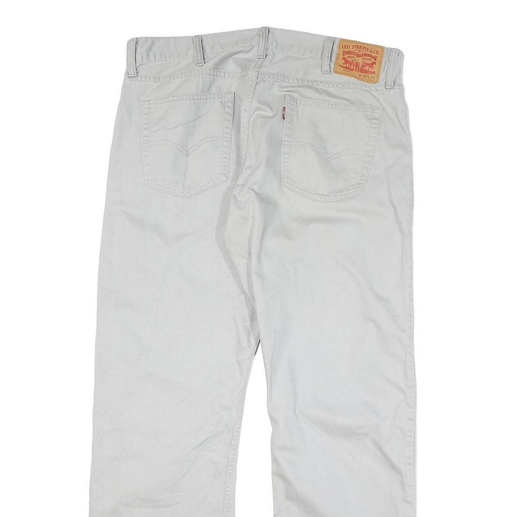 LEVIS Mens Cotton Blend Regular Fit White Straight Leg Trousers W38 L32 Classic