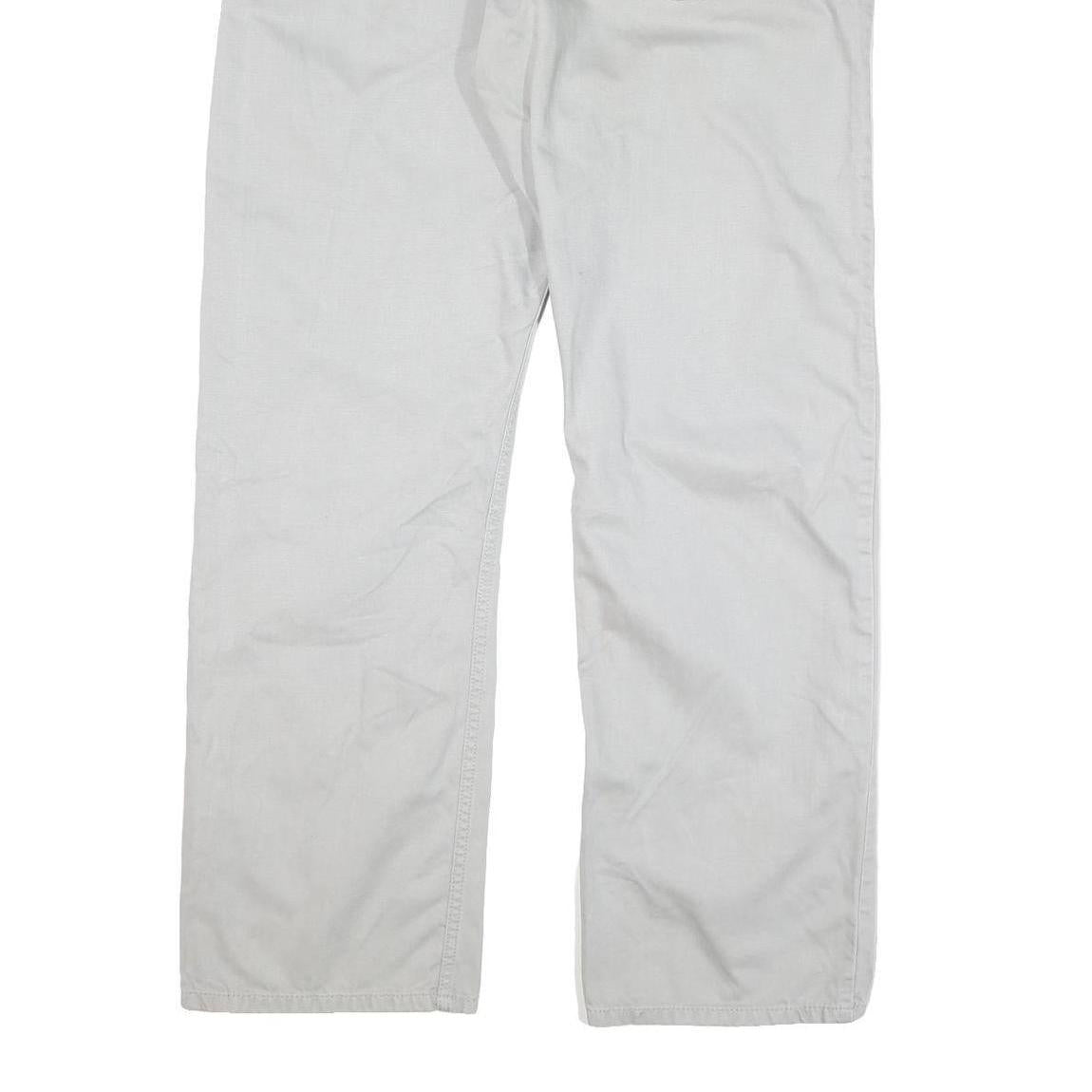 LEVIS Mens Cotton Blend Regular Fit White Straight Leg Trousers W38 L32 Classic