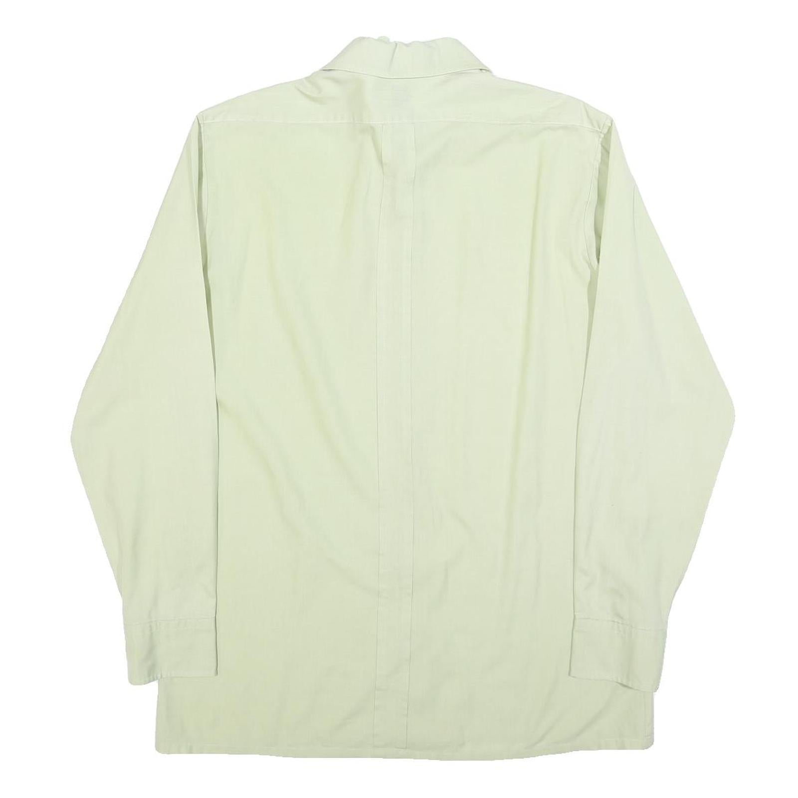 JACQUES BRITT Mens Cream Shirt M Classic Button Collar Cotton Blend Formal