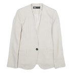 ZARA Womens Cream Button Jacket UK 6 Woven Tailored Elegant Formal Fashion
