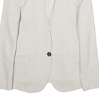 ZARA Womens Cream Button Jacket UK 6 Woven Tailored Elegant Formal Fashion