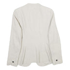 ZARA Womens Cream Button Jacket UK 6 Woven Tailored Elegant Formal Fashion