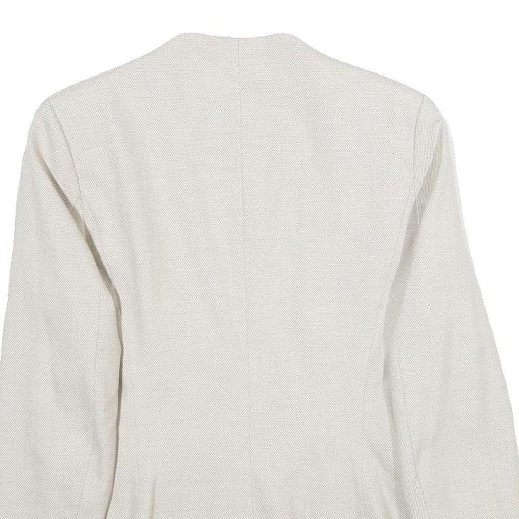 ZARA Womens Cream Button Jacket UK 6 Woven Tailored Elegant Formal Fashion