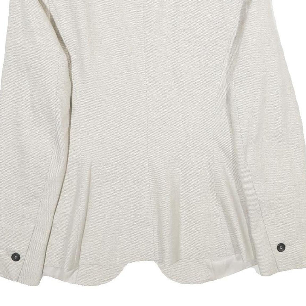 ZARA Womens Cream Button Jacket UK 6 Woven Tailored Elegant Formal Fashion