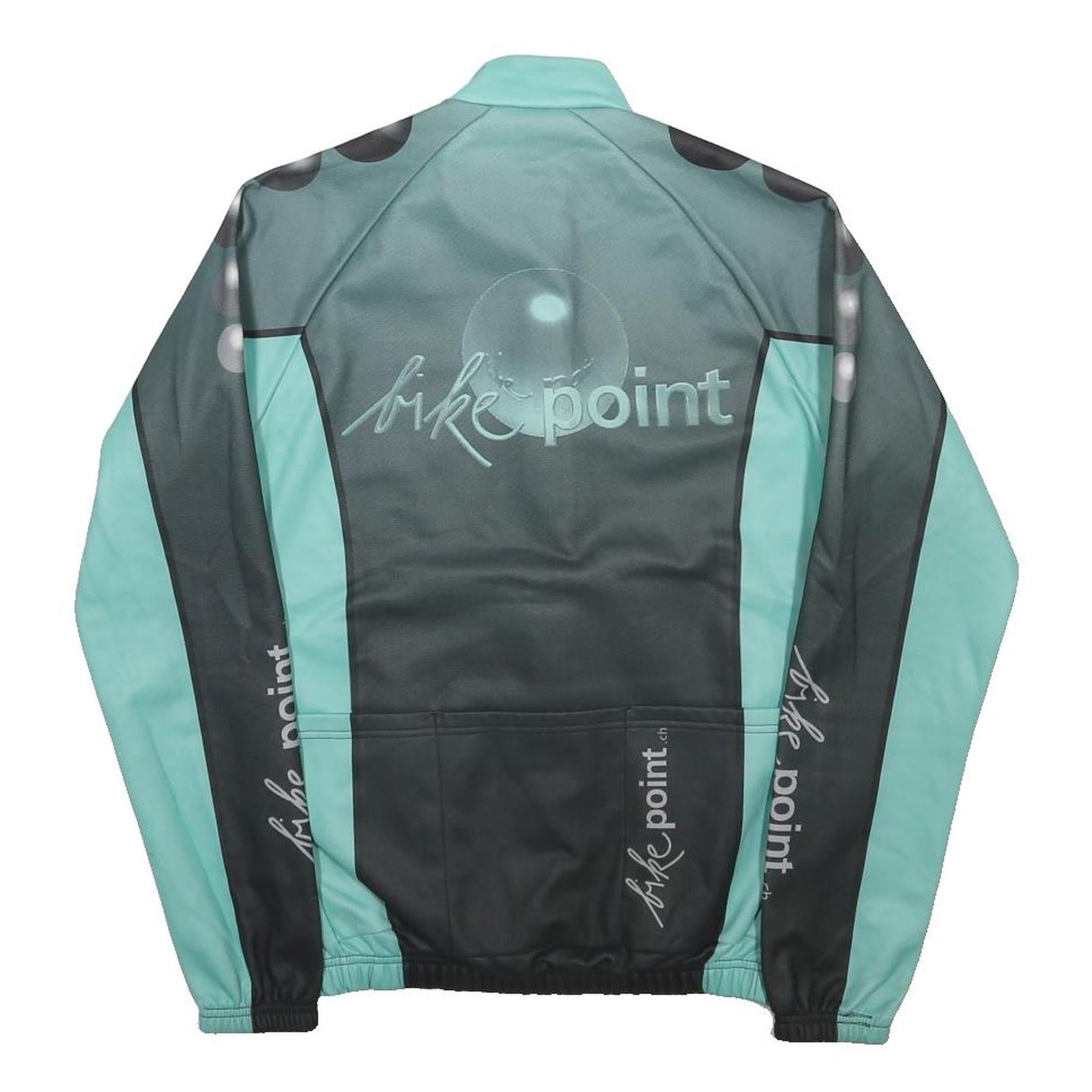 TZAMO Mens Blue & Black Bike Point Zip Jacket S Polyester Sportswear Cycling