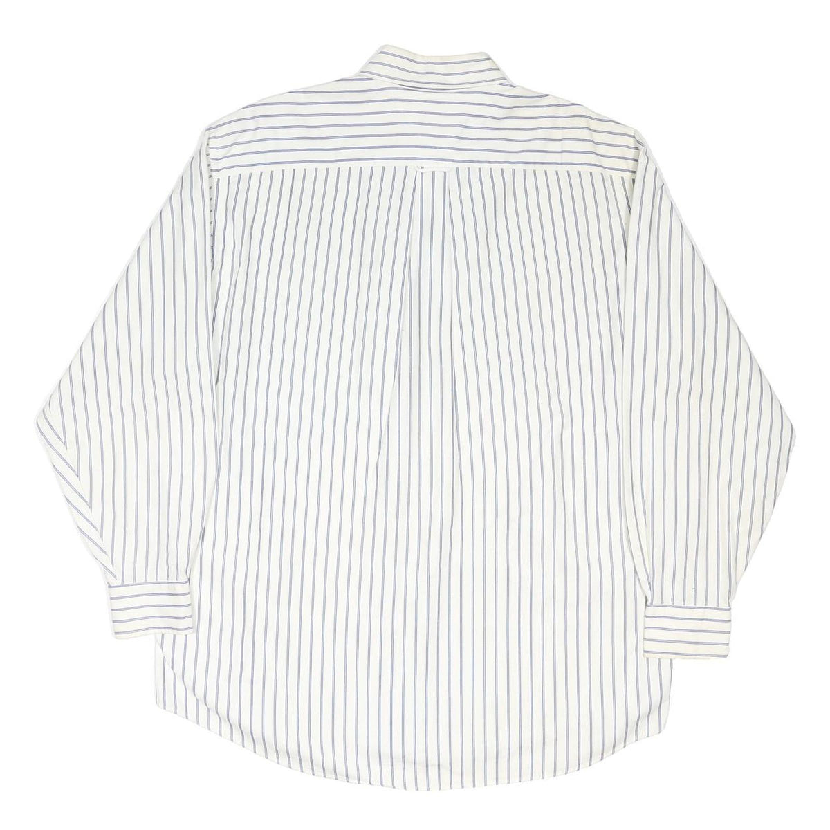 TOMMY HILFIGER Mens White & Blue Stripe Shirt XL Cotton Blend Button-Down Collar