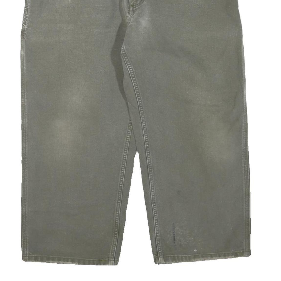 CARHARTT Mens Cotton Blend Grey Regular Straight Trousers W40 L25 Workwear Zip