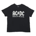 ACDC Womens Black Back In Black Graphic T-Shirt 2XL Short Sleeve Crew Neck Rock