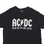 ACDC Womens Black Back In Black Graphic T-Shirt 2XL Short Sleeve Crew Neck Rock