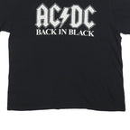 ACDC Womens Black Back In Black Graphic T-Shirt 2XL Short Sleeve Crew Neck Rock