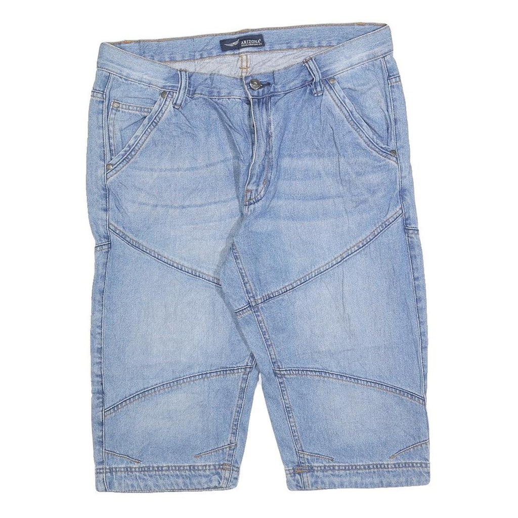 ARIZONA JEAN COMPANY Mens Denim Blue Casual Shorts L W36 Straight Fit Summer