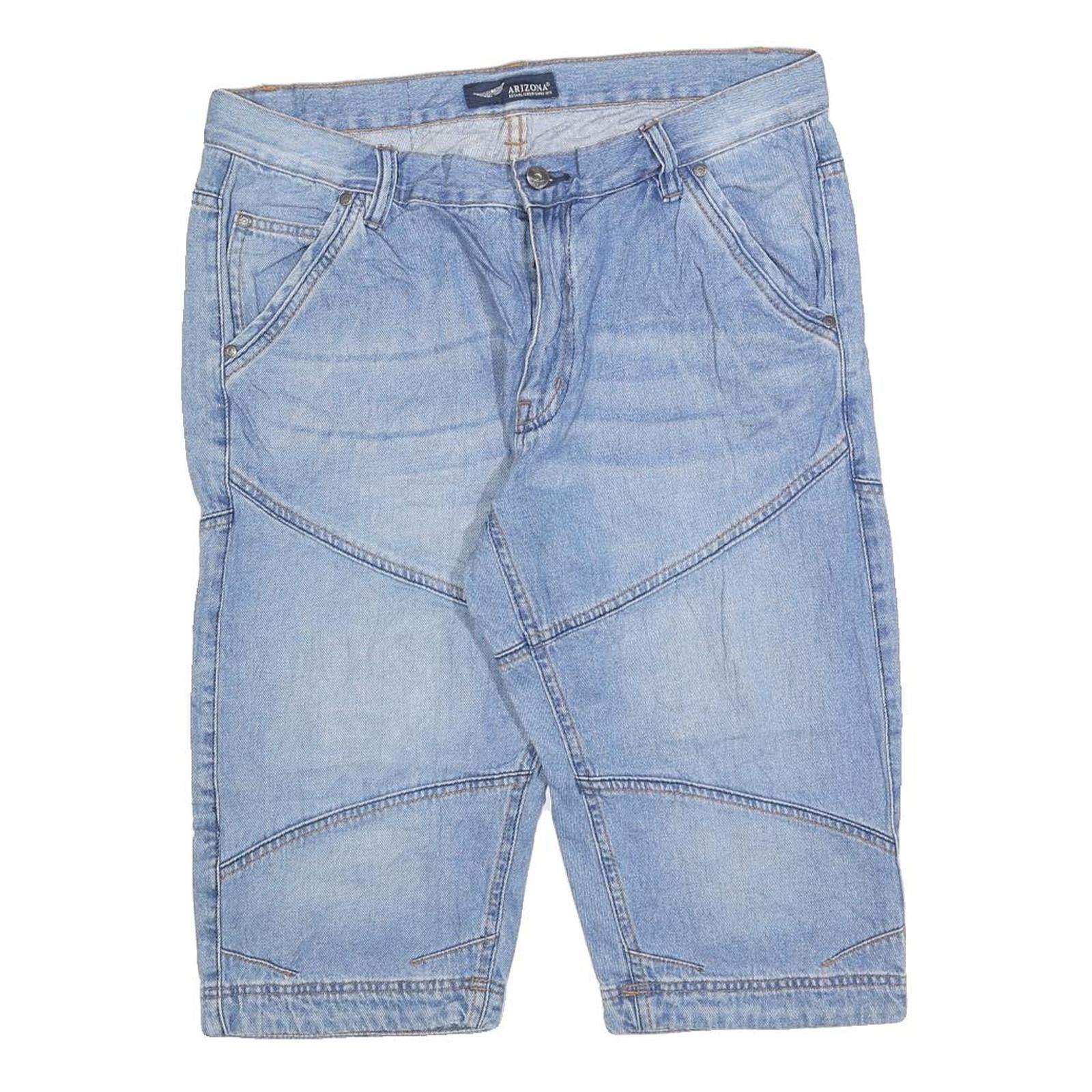 ARIZONA JEAN COMPANY Mens Denim Blue Casual Shorts L W36 Straight Fit Summer