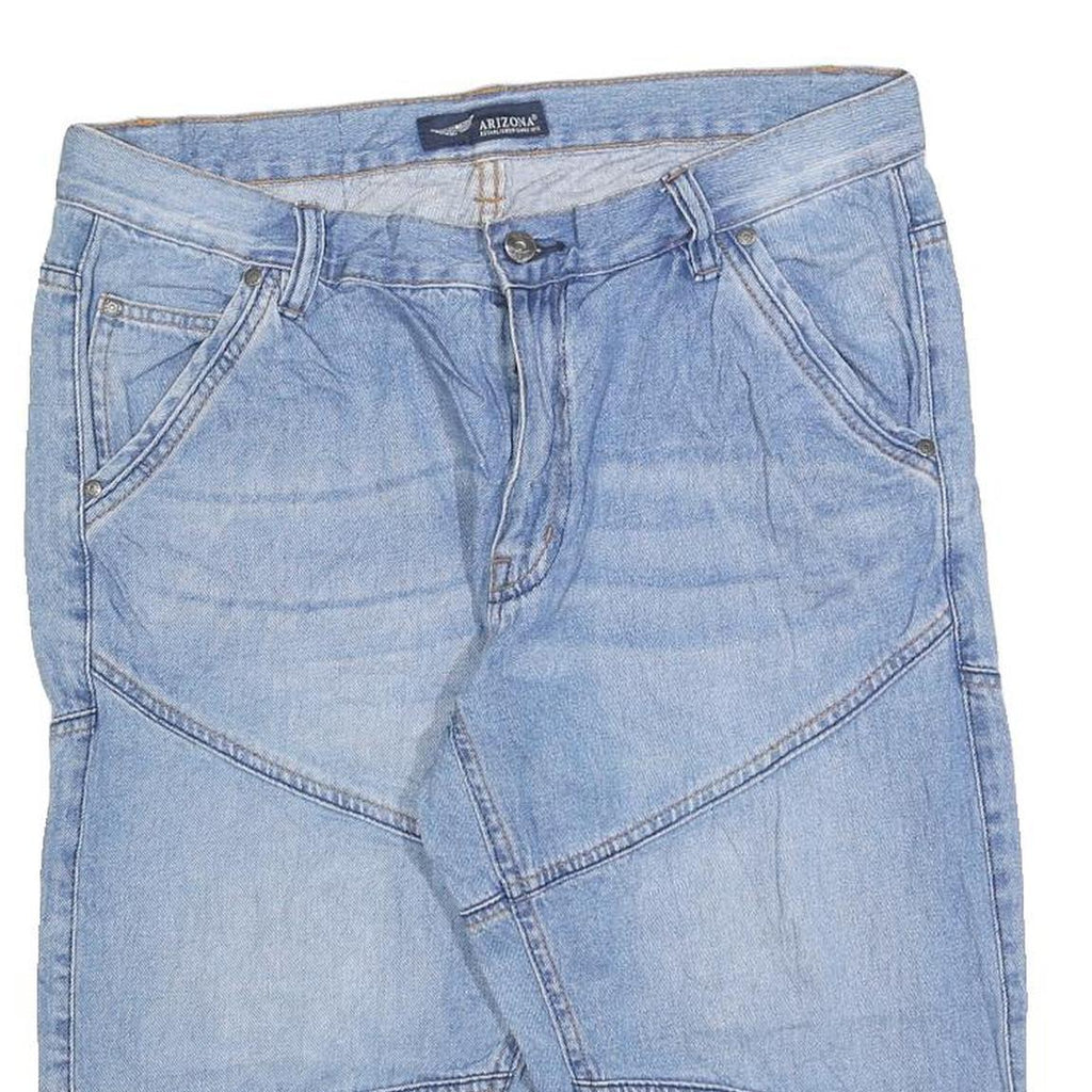 ARIZONA JEAN COMPANY Mens Denim Blue Casual Shorts L W36 Straight Fit Summer
