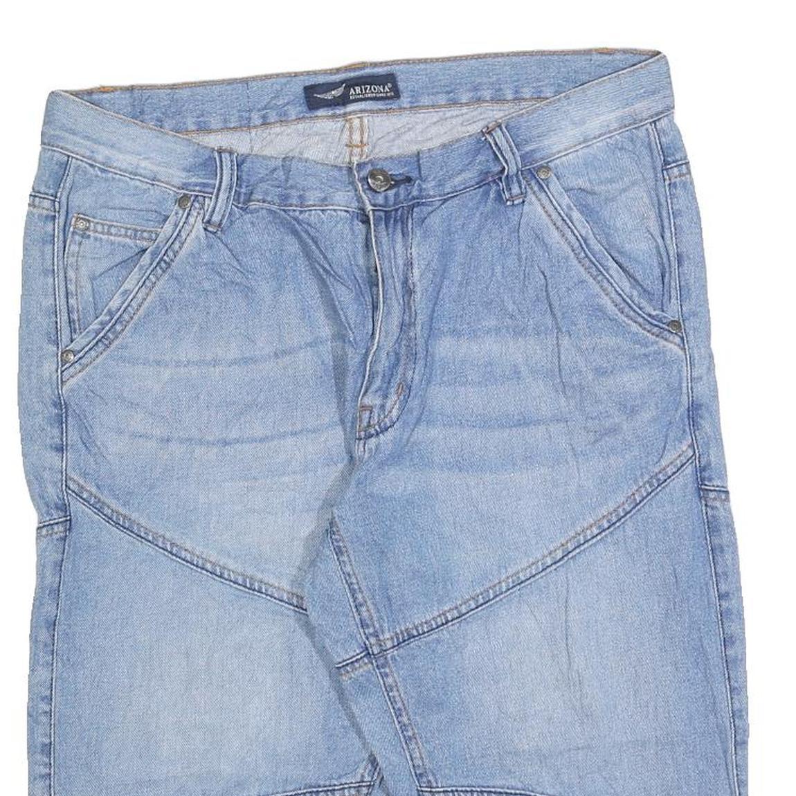 ARIZONA JEAN COMPANY Mens Denim Blue Casual Shorts L W36 Straight Fit Summer