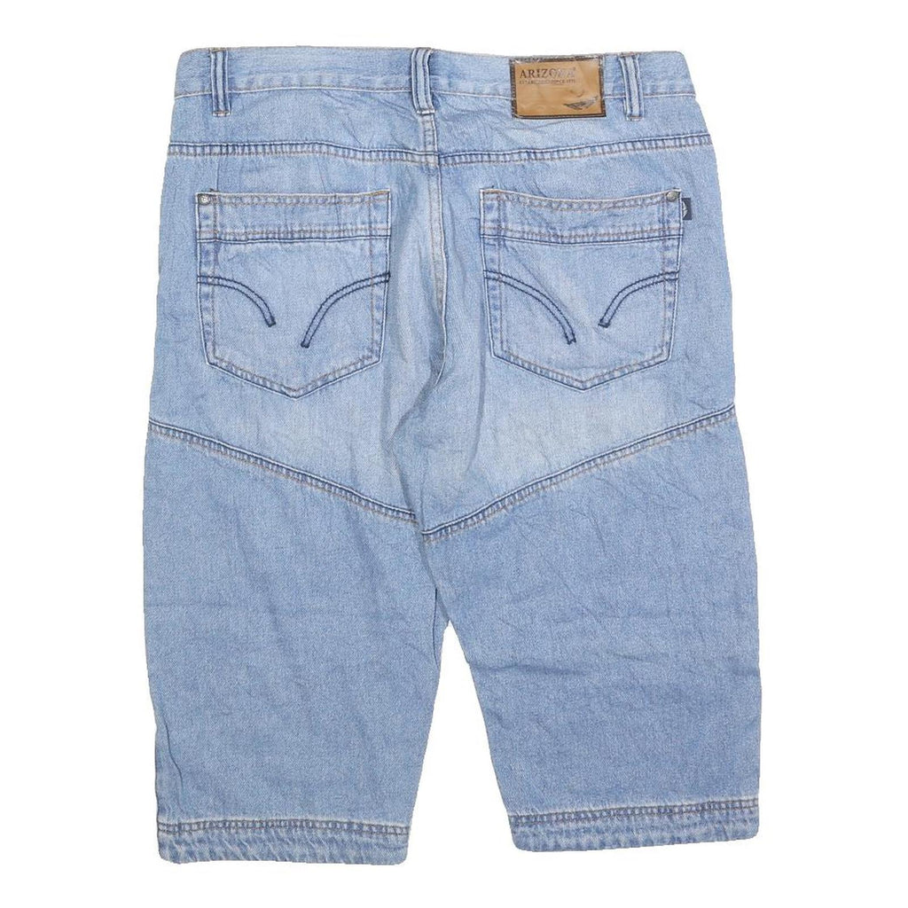ARIZONA JEAN COMPANY Mens Denim Blue Casual Shorts L W36 Straight Fit Summer