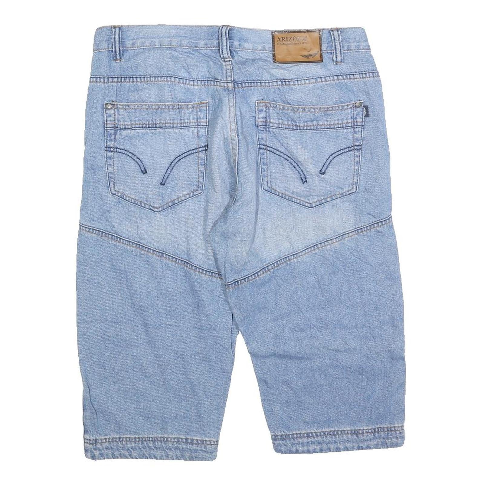 ARIZONA JEAN COMPANY Mens Denim Blue Casual Shorts L W36 Straight Fit Summer