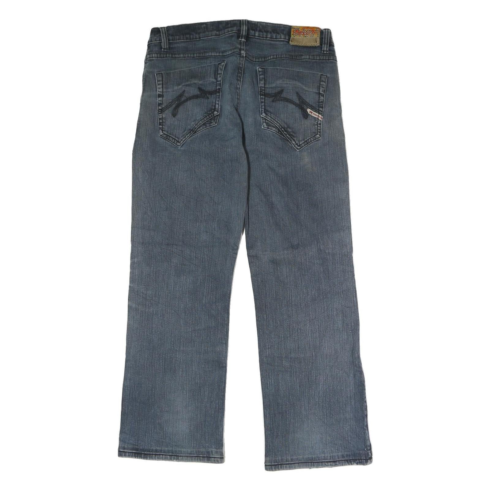 PARASUCO Mens Blue Regular Straight Denim Light W32 L30 Classic Zip Fly Jeans