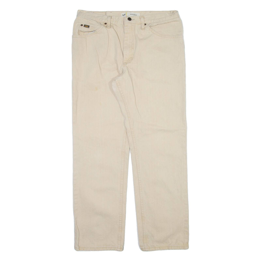 LEE Mens Trousers Cream Regular Straight W34 L30