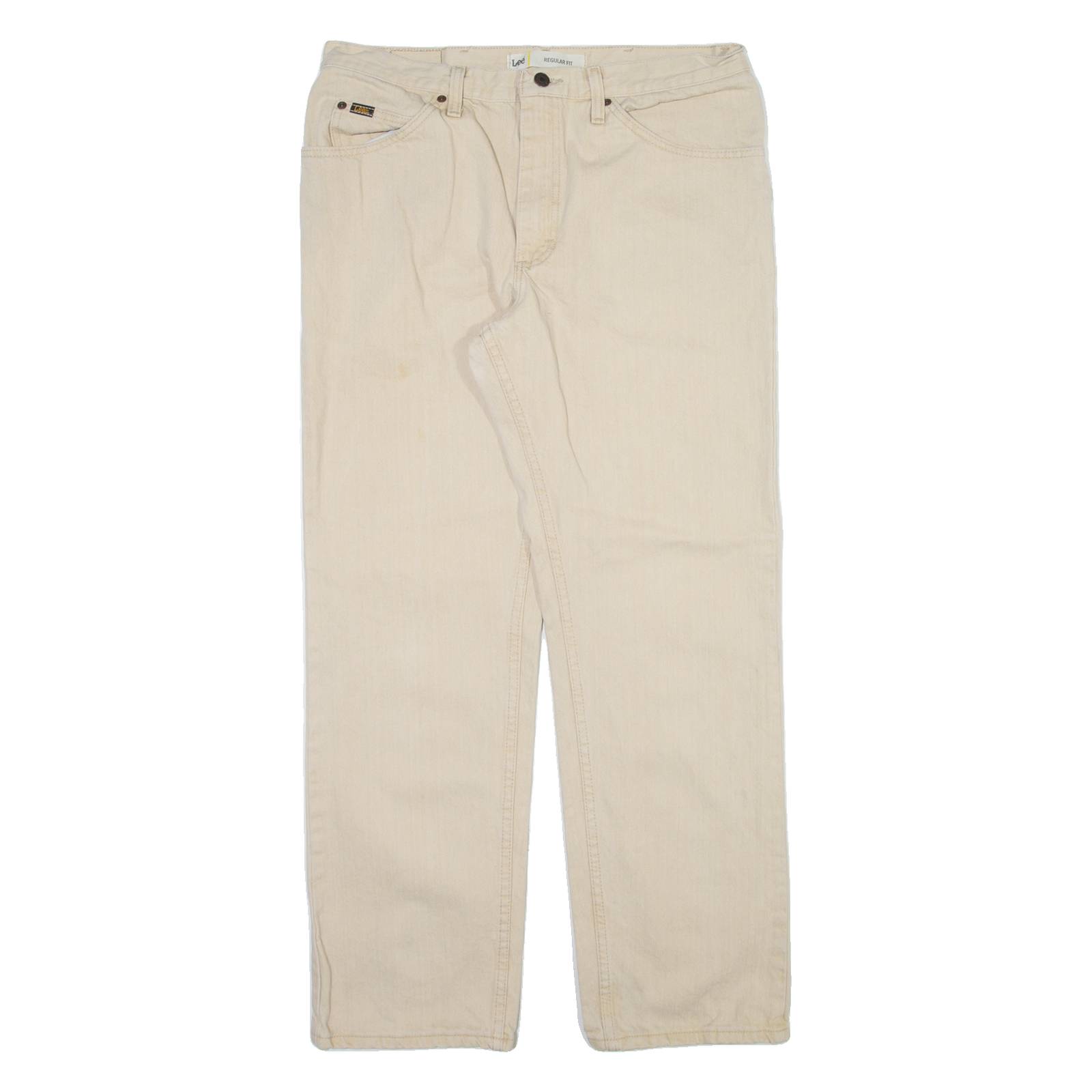 LEE Mens Trousers Cream Regular Straight W34 L30
