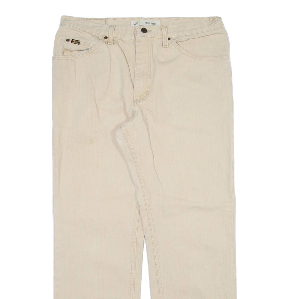 LEE Mens Trousers Cream Regular Straight W34 L30