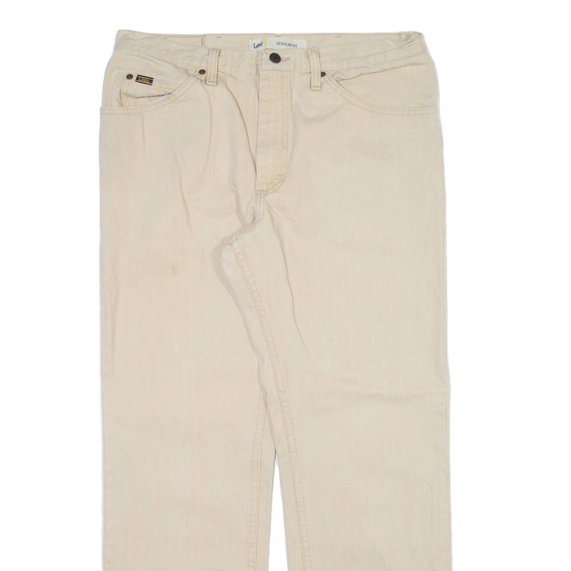 LEE Mens Trousers Cream Regular Straight W34 L30