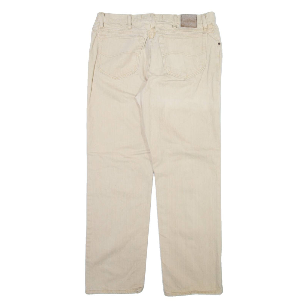 LEE Mens Trousers Cream Regular Straight W34 L30