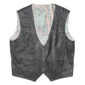 Mens Black Leather Button Jacket L Vest Waistcoat Classic Style