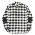 HATLEY HERITAGE Mens Black & Cream Check Shirt L Cotton Blend Long Sleeve Casual