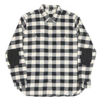 HATLEY HERITAGE Mens Black & Cream Check Shirt L Cotton Blend Long Sleeve Casual