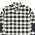 HATLEY HERITAGE Mens Black & Cream Check Shirt L Cotton Blend Long Sleeve Casual