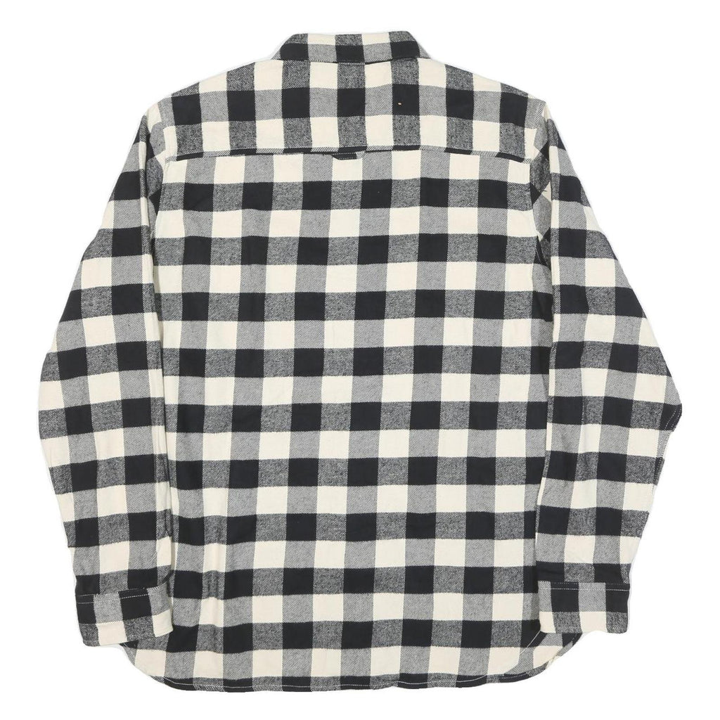 HATLEY HERITAGE Mens Black & Cream Check Shirt L Cotton Blend Long Sleeve Casual