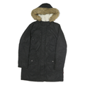 LEVI'S Womens Black Faux Fur Hooded Zip Jacket M Polyester Blend Warm Winter