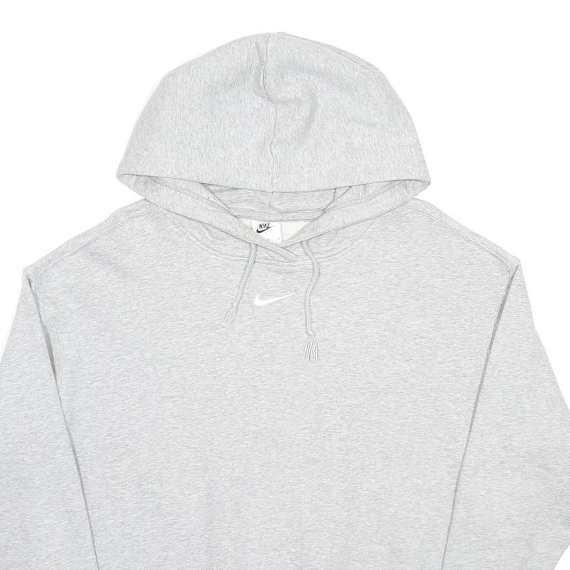 NIKE Mens Grey Pullover Hoodie M Cotton Blend Casual Sportswear