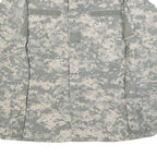 Mens Grey Digital Camouflage Military Jacket L Cotton Blend Zip Casual Outdoor