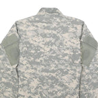 Mens Grey Digital Camouflage Military Jacket L Cotton Blend Zip Casual Outdoor