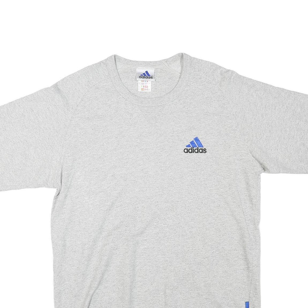 ADIDAS Mens Grey Graphic T-Shirt M Short Sleeve Crew Neck Cotton Blend Casual