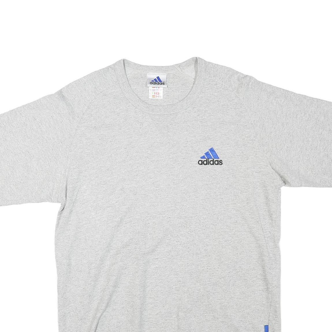 ADIDAS Mens Grey Graphic T-Shirt M Short Sleeve Crew Neck Cotton Blend Casual