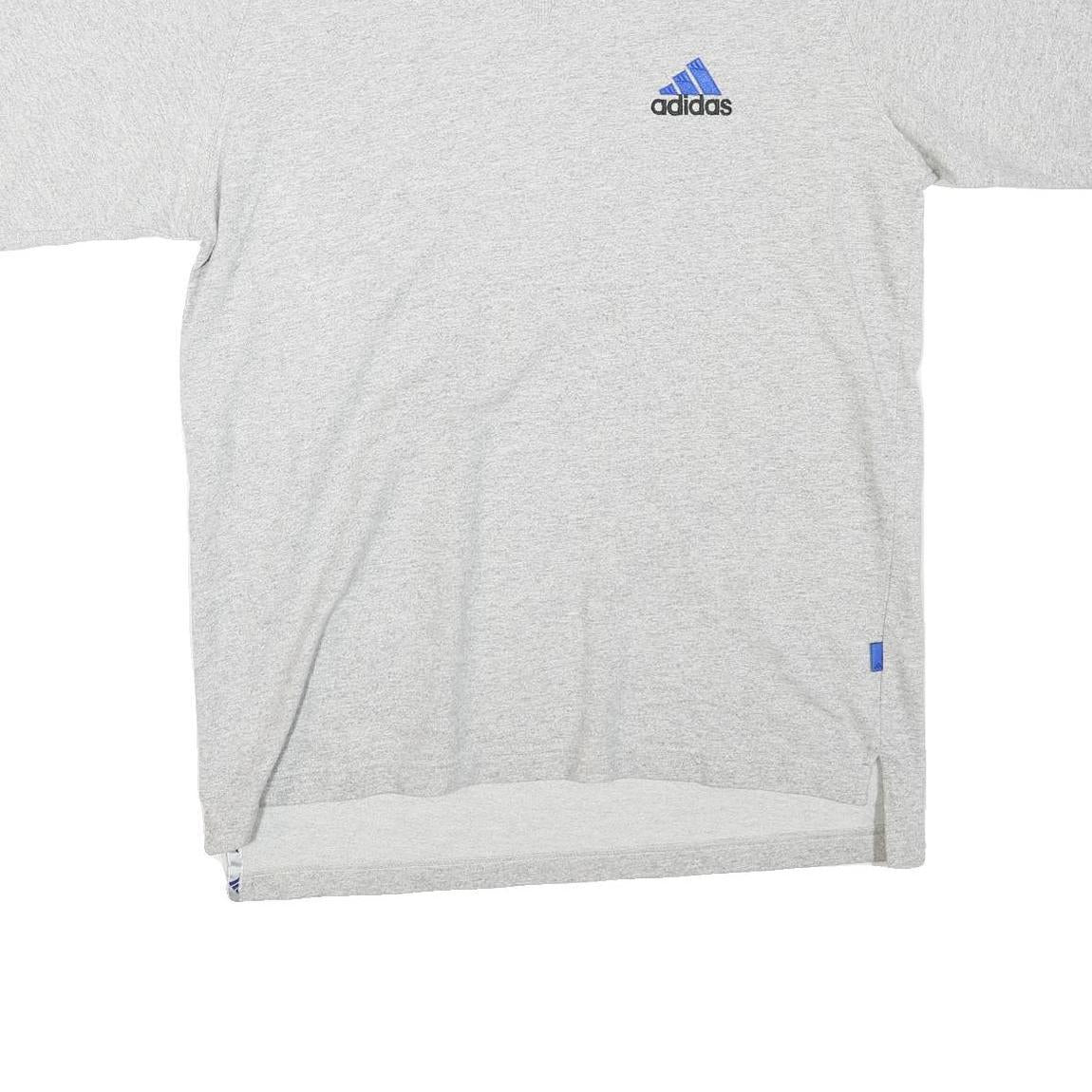 ADIDAS Mens Grey Graphic T-Shirt M Short Sleeve Crew Neck Cotton Blend Casual