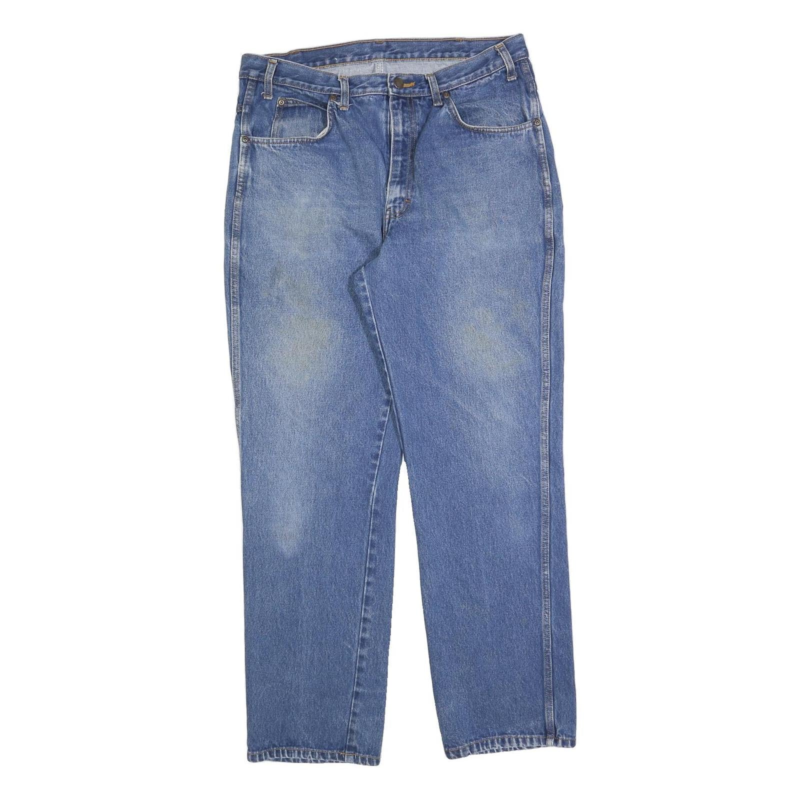 DICKIES Mens Regular Fit Blue Denim Jeans W36 L32 Zip Closure Relaxed