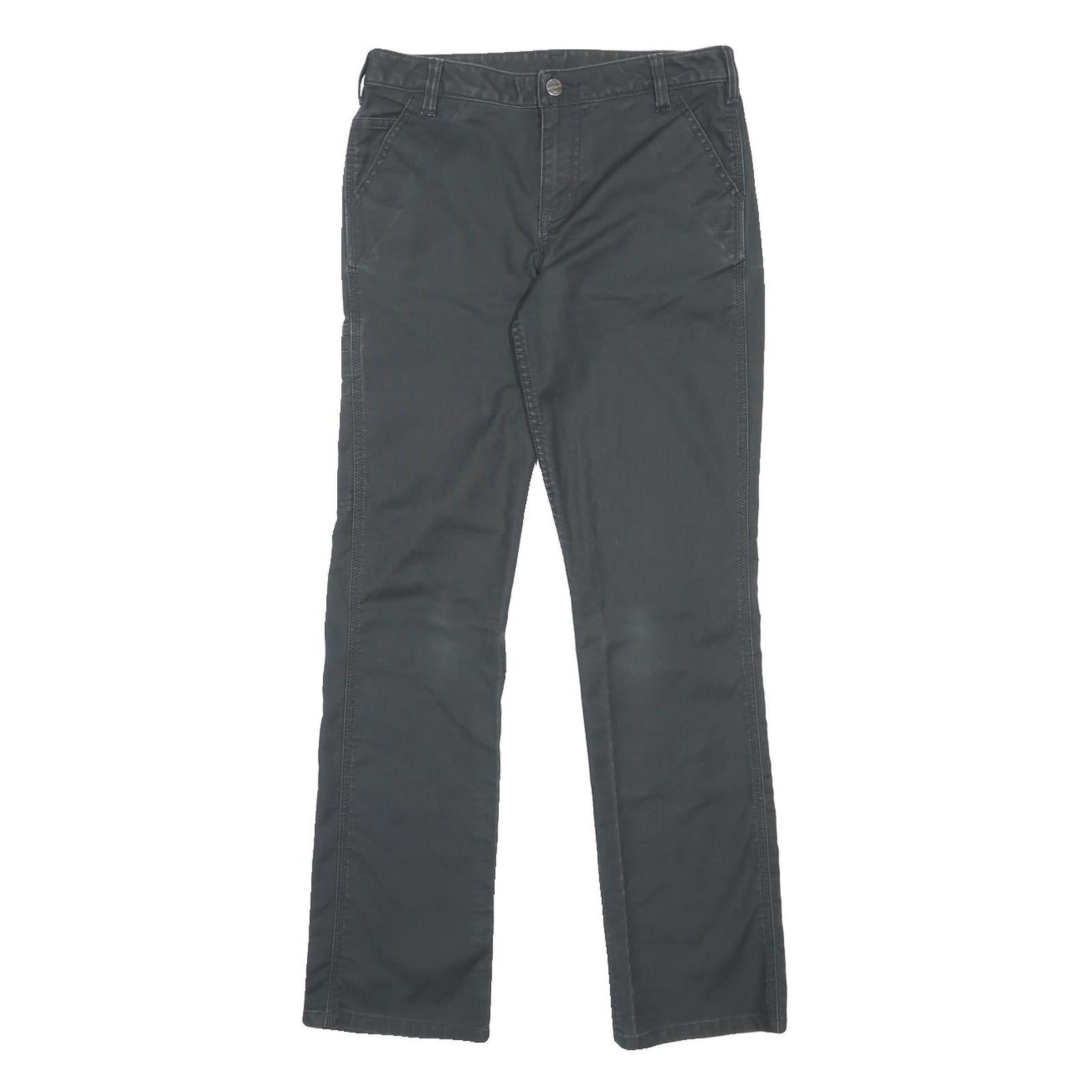 CARHARTT Womens Cotton Blend Regular Straight Black Trousers W30 L30 Workwear