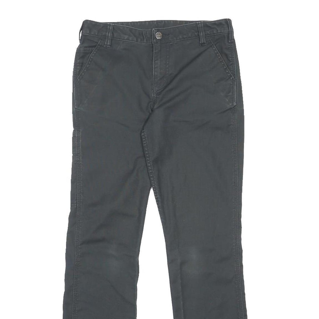 CARHARTT Womens Cotton Blend Regular Straight Black Trousers W30 L30 Workwear