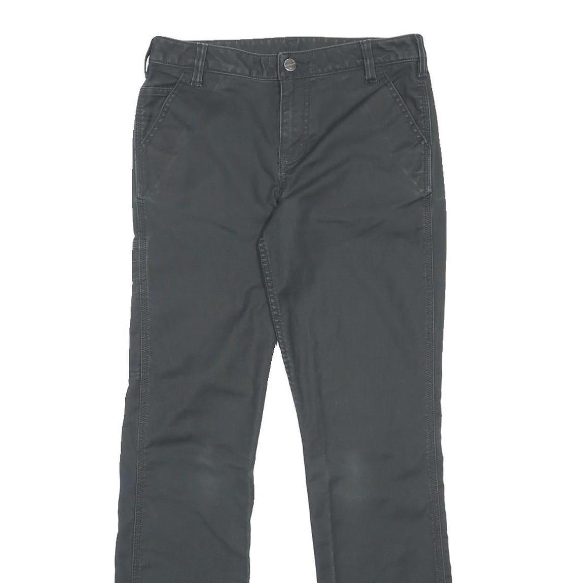 CARHARTT Womens Cotton Blend Regular Straight Black Trousers W30 L30 Workwear