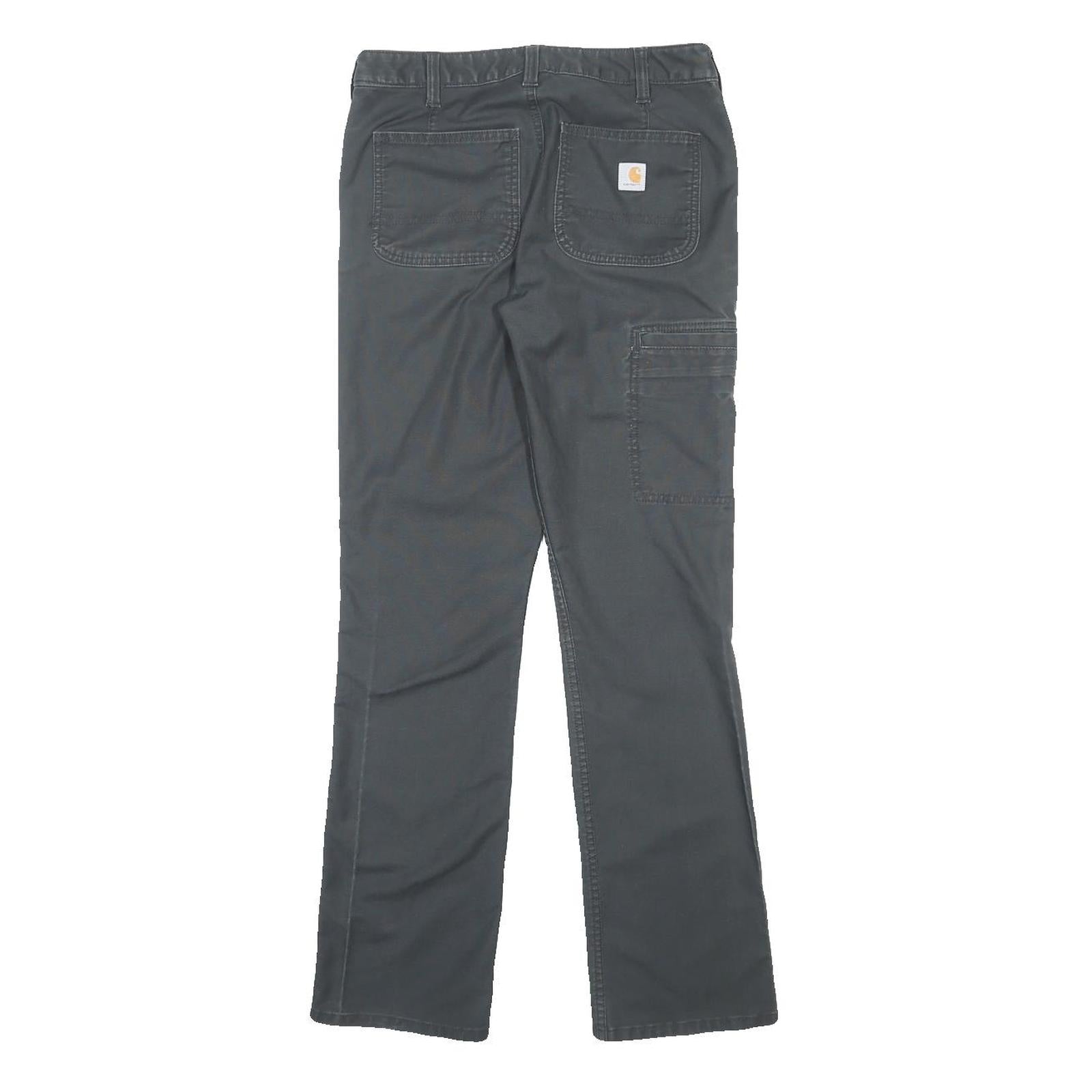 CARHARTT Womens Cotton Blend Regular Straight Black Trousers W30 L30 Workwear