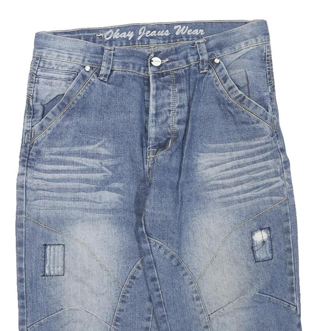 OKAY FASHION WEAR Womens Denim Blue Casual Shorts M W32 Cotton Blend