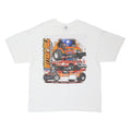 GILDAN Mens White Vintage Graphic T-Shirt XL Short Sleeve Crew Neck Tractor Pull